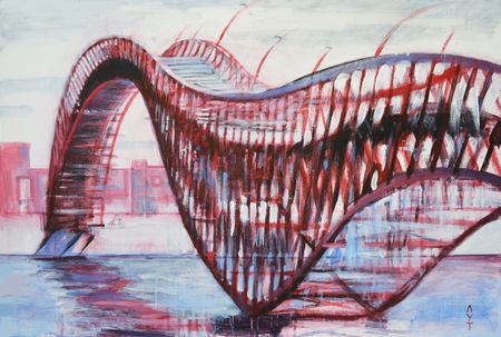 Екатерина Лутохина (Авторская графика - 
                  78 x 52.5 см) Мост Питон. Амстердам