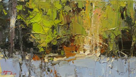 Евгений Бурцев (Картина, живопись - 
                  30 x 20 см) На зимней опушке