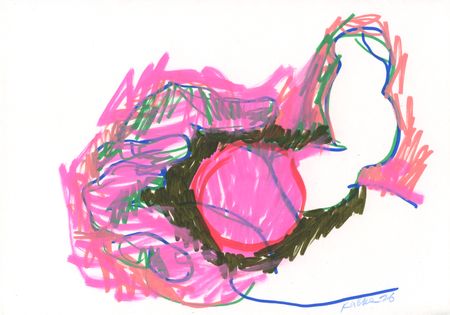 Дмитрий Кавка (Авторская графика - 
                  29.7 x 21 см) Рука и яблоко