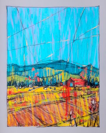 Татьяна Ивченкова (Авторская графика - 
                  40 x 50 см) Красный дом