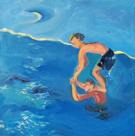 Надежда Прадес (Картина, живопись - 
                  30 x 30 см) В море