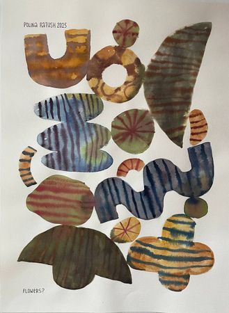 Полина Ратуш (Авторская графика - 
                  39 x 54 см) Flowers?