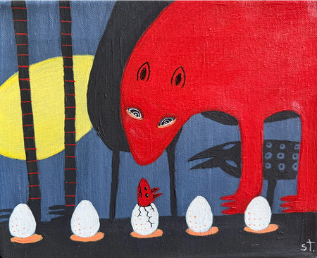 Марина Стараканами (Картина, живопись - 
                  30 x 24 см) Импринтинг