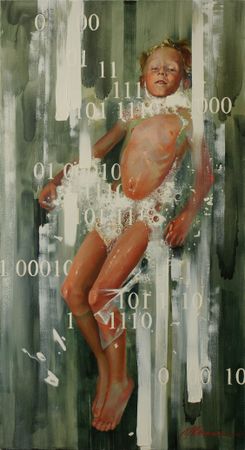 Марина Нико (Картина, живопись - 
                  70 x 140 см) Поток