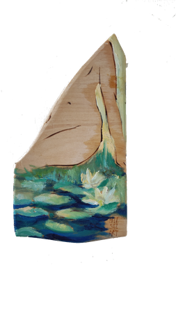 Елизавета Сазонова (Картина, живопись - 
                  13 x 24 см) Кувшинки