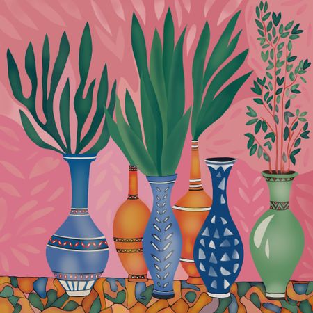 Нина Цориева (Картина, живопись - 
                  70 x 70 см) Натюрморт с цветами