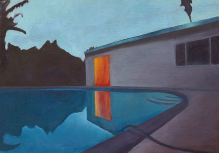Стас Воробьёв (Авторская графика - 
                  42 x 30 см) Дом с бассейном