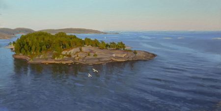 Михаил Псюрников (Авторская графика - 
                  30 x 15 см) Остров Саммалсаари