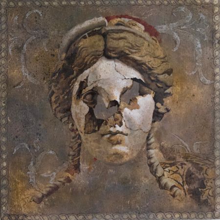 Иван Андреев (Картина, живопись - 
                  50 x 50 см) Разрушенная античная маска 1