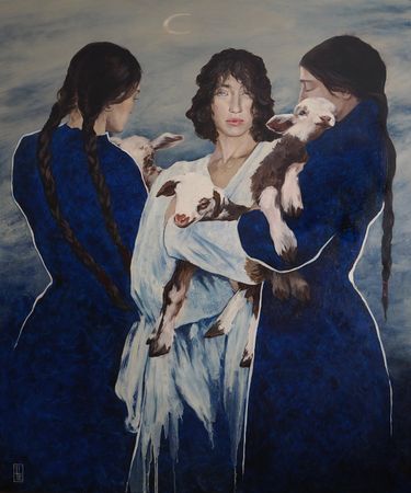 Дарья Григорова (Картина, живопись - 
                  100 x 120 см) Белеет стадо облаков