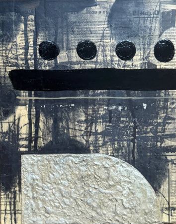 Маша Табак (Коллаж / ассамбляж - 
                  24 x 30 см) Back in black 5