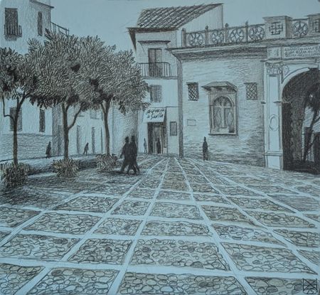 Анастасия Мотина (Авторская графика - 
                  32.5 x 30 см) Севилья