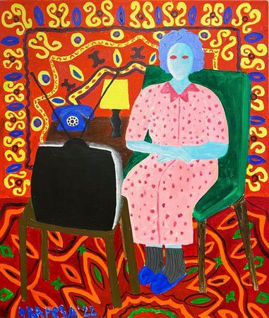 Анастасия Трапезникова (Картина, живопись - 
                  60 x 70 см) THE RUSSIAN GRANNY diptych