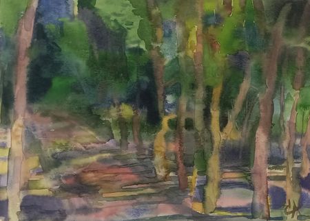 Светлана Атаханова (Авторская графика - 
                  41 x 30 см) Розовое настроение