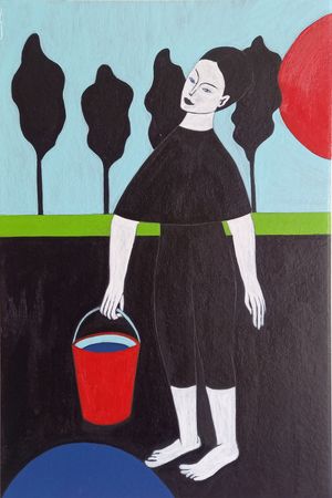 Саша Катинаускиене (Авторская графика - 
                  20 x 30 см) Ведро воды