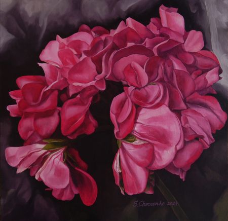Светлана Черненко (Картина, живопись - 
                  60 x 60 см) Герань