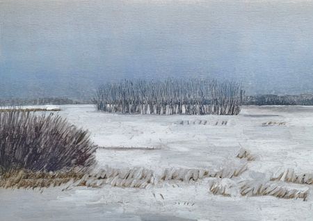 Мария Стадник (Графика печатная - 
                  42 x 32 см) Winter field