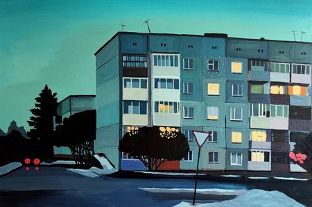 Антон Куприянов (Картина, живопись - 
                  80 x 60 см) Весенний пейзаж с пятиэтажкой