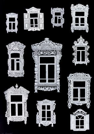 Кузьма Григорьев (Графика печатная - 
                  70 x 100 см) Наличники