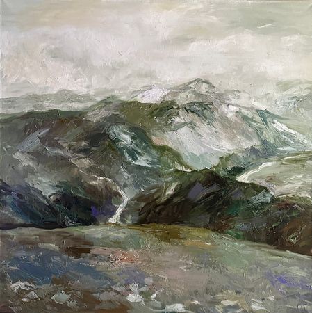 Оксана Горбунова (Картина, живопись - 
                  100 x 100 см) На перевале Кара-Тюрек. Алтай