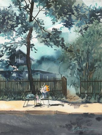 Ольга Безлепкина (Авторская графика - 
                  30 x 40 см) Лилии