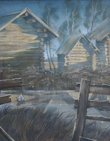 Динара Хёртнагль (Картина, живопись - 
                  40 x 50 см) Бумажный кораблик. Тишина