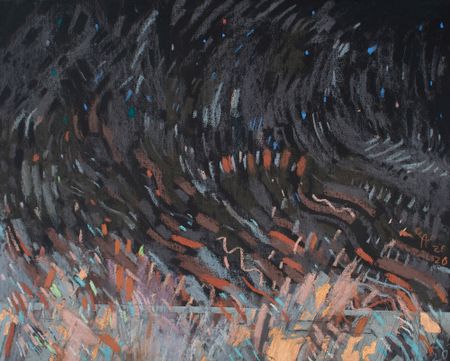 Олег Агафонов (Авторская графика - 
                  50 x 40 см) Рухнувшие небеса 2020