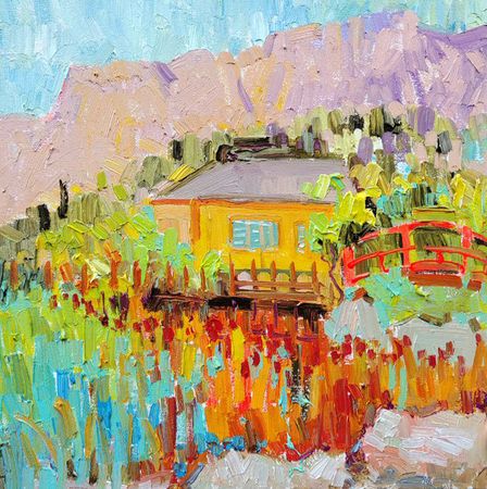 Олеся Лишаева (Картина, живопись - 
                  30 x 30 см) Чайный домик