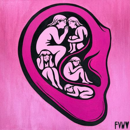 Виолетта Киселева (Картина, живопись - 
                  80 x 80 см) Ухо