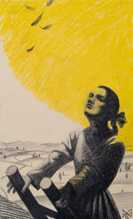 Анастасия Мотина (Авторская графика - 
                  20 x 31 см) Птицы