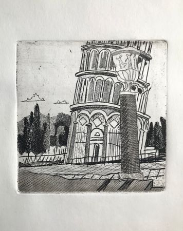 Иван Афонский (Графика печатная - 
                  40 x 50 см) Пизанская башня