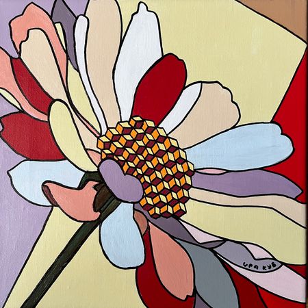 Ира Куб (Картина, живопись - 
                  30 x 30 см) Пёстрый цветок