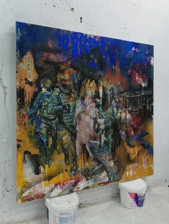 Роман Казус (Картина, живопись - 
                  150 x 150 см) Посторонний