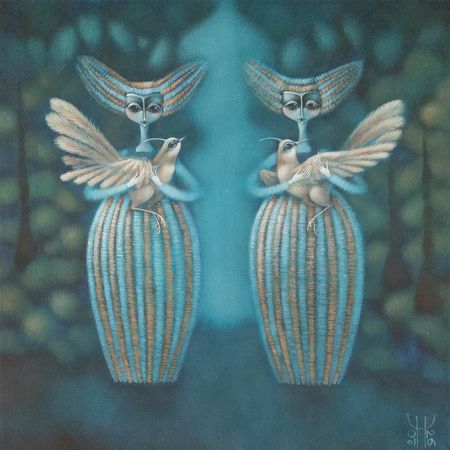 Наталья Чайковская (Картина, живопись - 
                  50 x 50 см) Слышать твое сердце