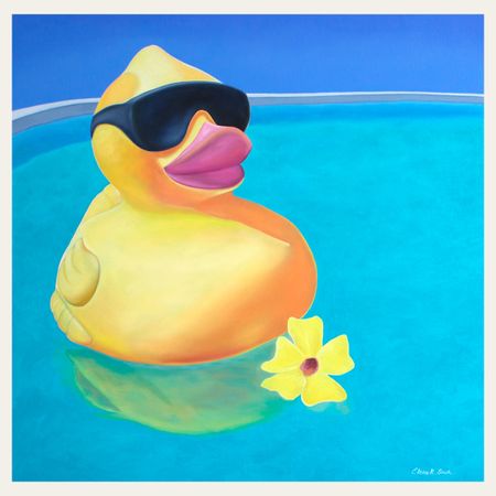 Елена Курочко (Графика цифровая (принты) - 
                  42 x 42 см) Жикле "Привет, я Дак!"