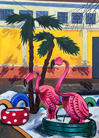 Лена Запрудских (Картина, живопись - 
                  50 x 70 см) Твой отпуск этой зимой