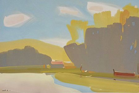 Алексей Ланцев (Авторская графика - 
                  62 x 42 см) Река Пшада, в июне