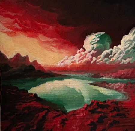 Настасья Дорогова (Картина, живопись - 
                  14 x 14 см) Изумрудное озеро