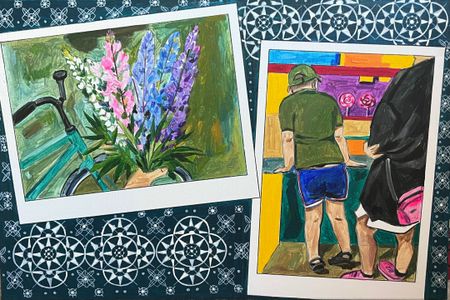 Лена Запрудских (Картина, живопись - 
                  60 x 40 см) Полароидное лето #6