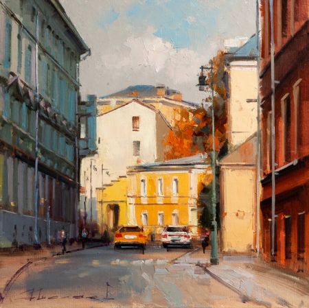 Алексей Шалаев (Картина, живопись - 
                  30 x 30 см) Старые сады. Старосадский пер.
