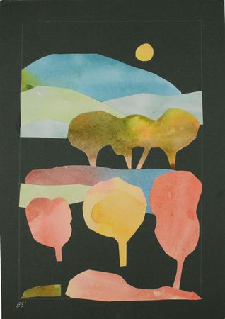 Елена Санина (Коллаж / ассамбляж - 
                  21 x 30 см) Волшебная тишина
