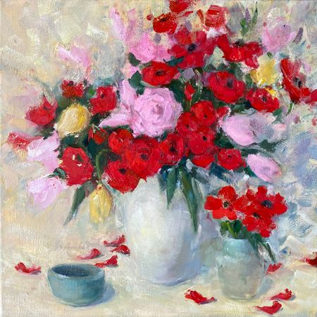 Екатерина Феоктистова (Картина, живопись - 
                  50 x 50 см) Маки