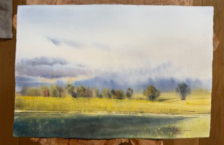 Жанна Губина (Авторская графика - 
                  56 x 38 см) Между небом и землей
