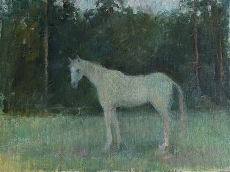 Екатерина Потапова (Картина, живопись - 
                  40 x 30 см) Белая лошадь