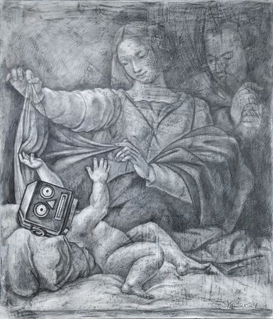 Гоша Острецов (Картина, живопись - 
                  120 x 140 см) Рождение ИИ