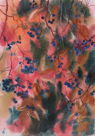 Елена Санина (Авторская графика - 
                  30 x 42 см) Осенний джаз