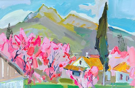Олеся Лишаева (Картина, живопись - 
                  60 x 40 см) Персиковый сад
