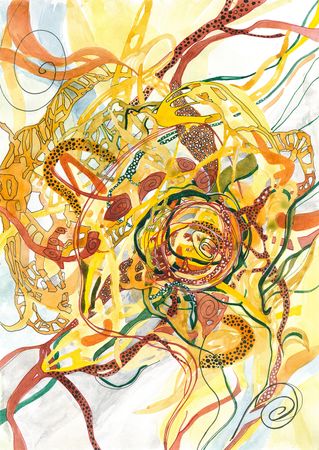 Елена Ширяева (Авторская графика - 
                  44 x 56 см) Солнце плодородия. Африка