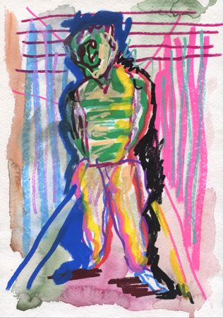Дмитрий Кавка (Авторская графика - 
                  21 x 30 см) Человек