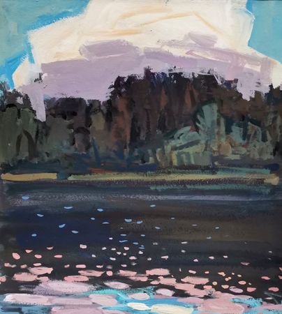 Ольга Семченко (Авторская графика - 
                  40 x 50 см) Облака и блики